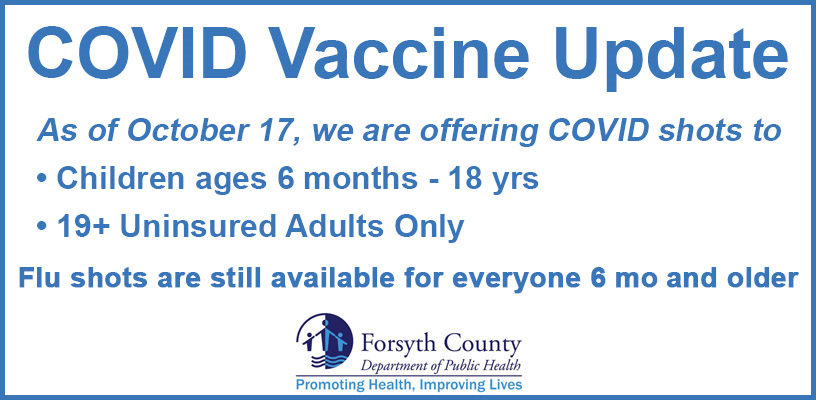 Changes to COVID Shot Availability at Forsyth Public Health